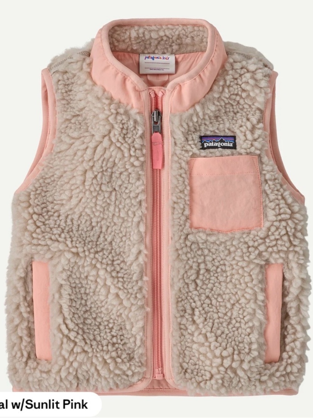 Patagonia Kids Pink Fleece-Lined Vest
